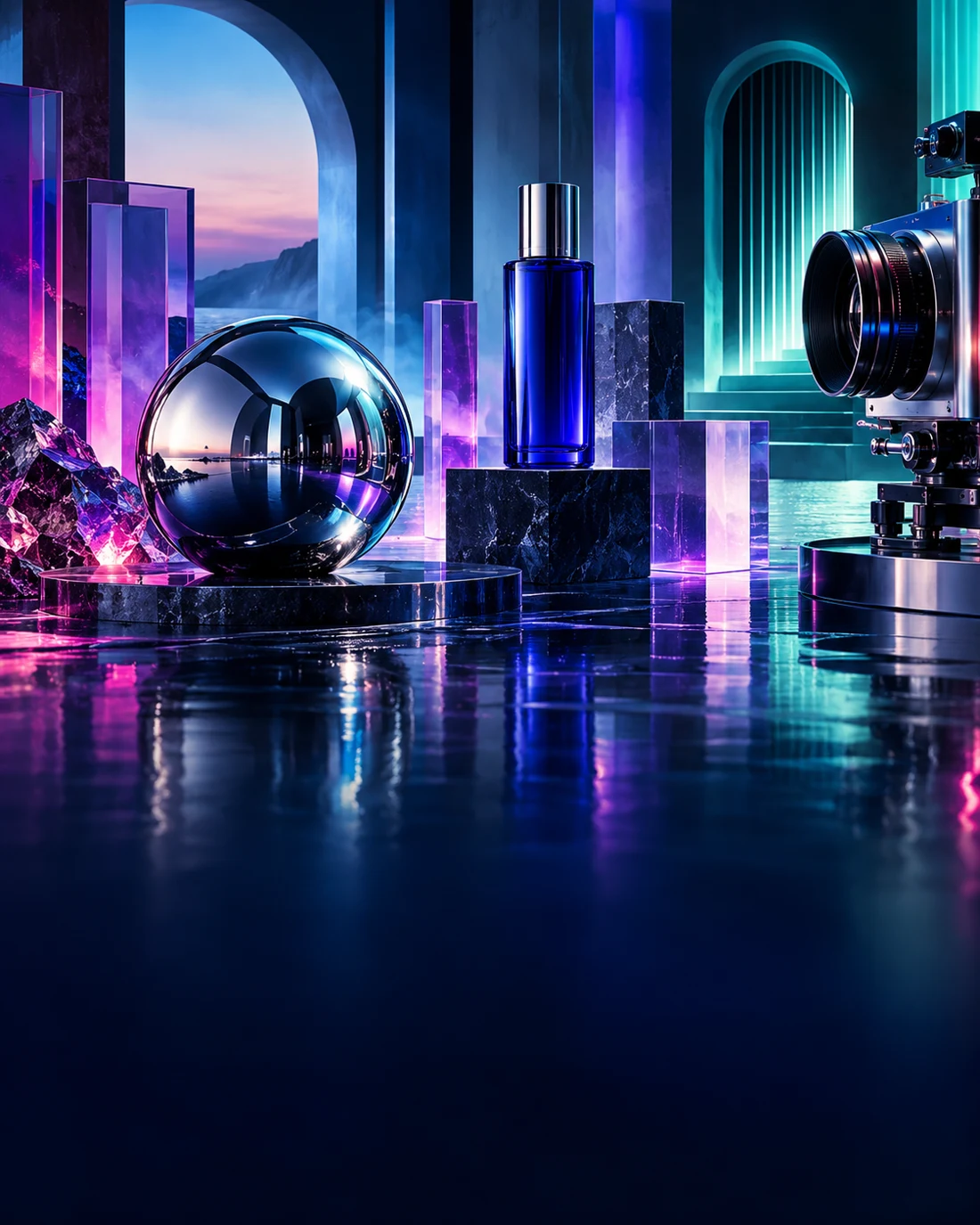 Futuristic campaign production studio