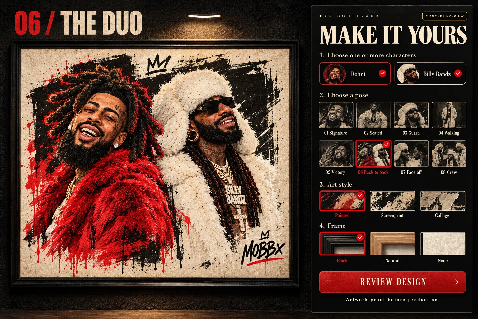 Back to Back artwork example with MOBBx signature