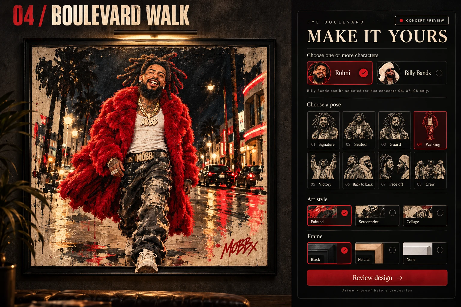 Boulevard Walk artwork example with MOBBx signature